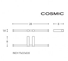 MEDIDAS PORTARROLLOS DOBLE SIN TAPA LOGIC COSMIC